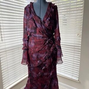 Ruffled wrap maxi dress